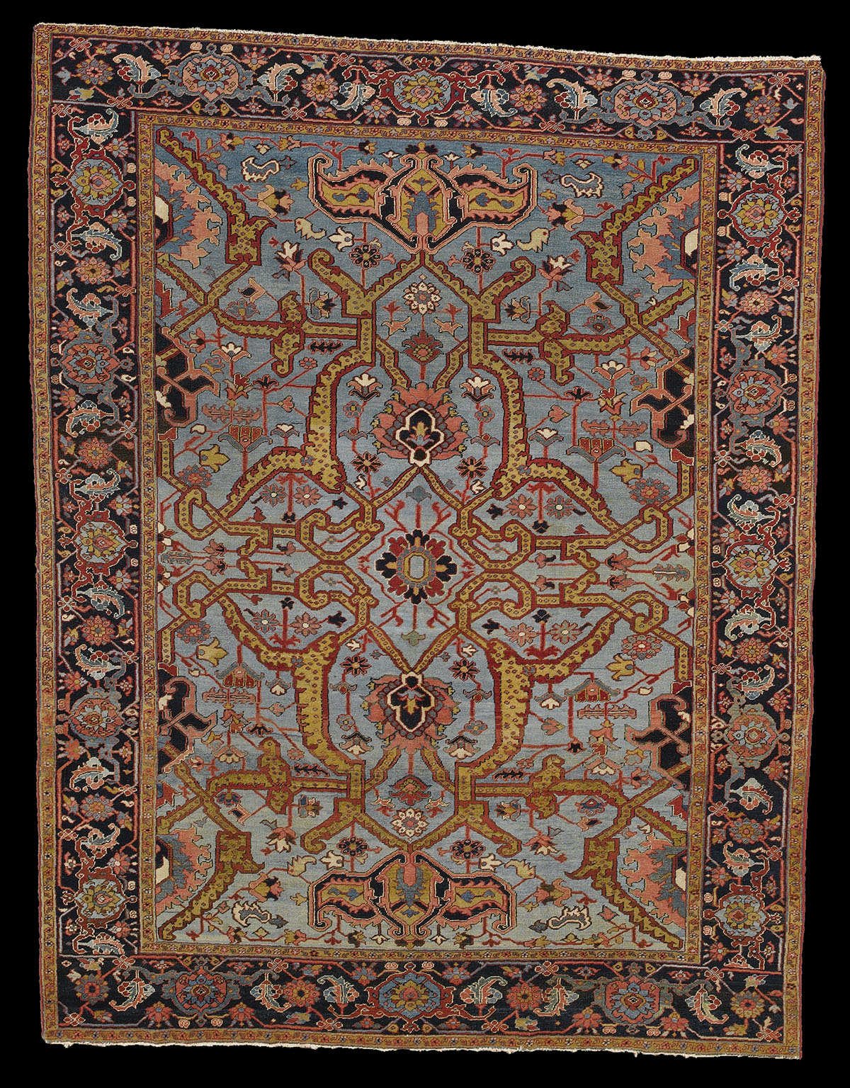 Antique Heriz Rug Azerbaijan Nw Iran C 1910